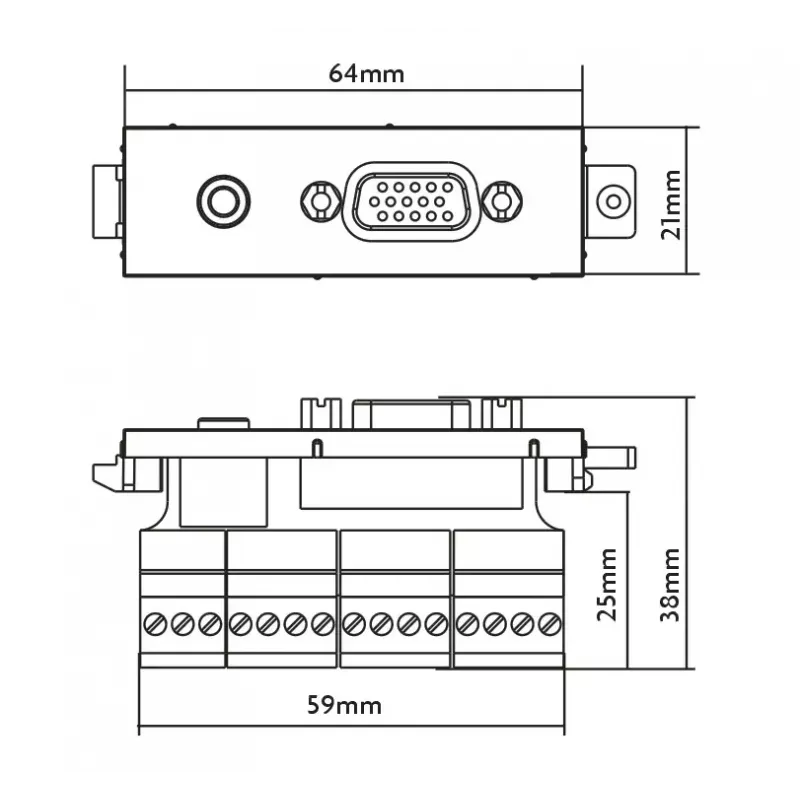 Μονάδα πρίζας VGA + 3,5 mm Vision TC3 VGAF3.5MM