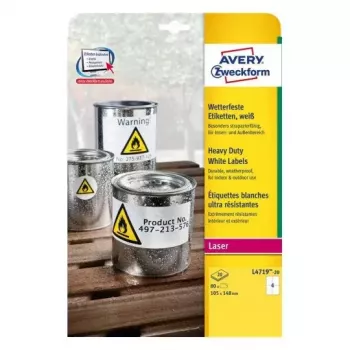 Αυτοκόλλητες ετικέτες εκτυπωτή Avery L4719-20