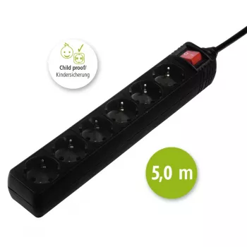 Hama 137266 Πολύπριζο 6 Έξοδοι AC Εσωτερικού χώρου Μαύρο
