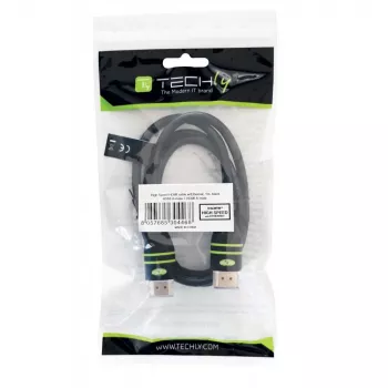 Techly 0,5 m καλώδιο High-Speed-HDMI με Ethernet A/A M/M μαύρο ICOC HDMI-4-005