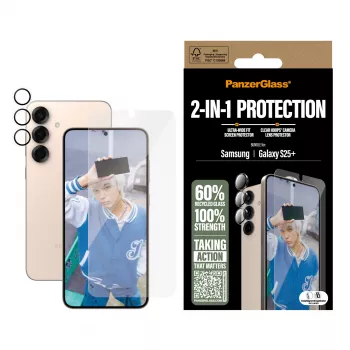 PanzerGlass Πακέτο προστασίας 2 σε 1 Samsung Galaxy S25+ ανθεκτικό στις γρατσουνιές ανθεκτικό στους κραδασμούς