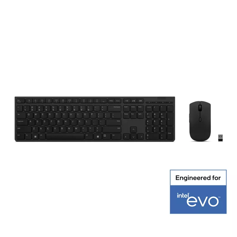 Lenovo 4X31K03931 πληκτρολόγιο ποντίκι περιλαμβάνεται RF Wireless + Bluetooth US Αγγλικά μαύρο