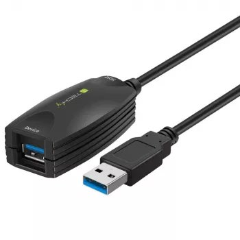 Techly SuperSpeed USB3.0 Ενεργό καλώδιο επέκτασης 5m Μαύρο ICUR3050
