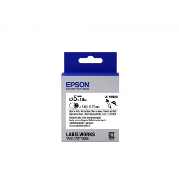 Epson Label Cartridge Heat Shrink Tube (HST) LK-4WBA5 μαύρο/λευκό D5mm (2,5m)
