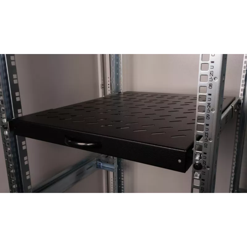 Equip Συρόμενο ράφι 19', 1U, 800MM, Μαύρο
