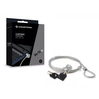 Conceptronic CNBSLOCK15 καλώδιο ασφαλείας ασημί 1,5 m