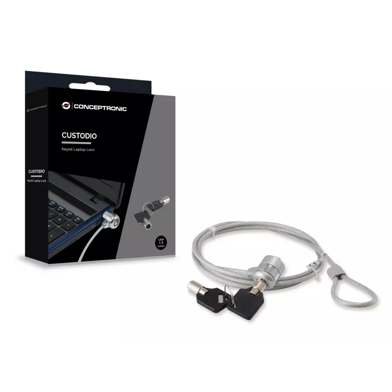 Conceptronic CNBSLOCK15 καλώδιο ασφαλείας ασημί 1,5 m