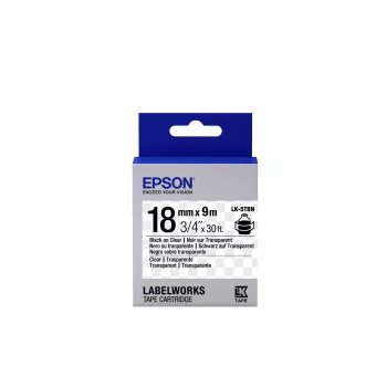 Epson κασέτα ετικετών διαφανής LK-5TBN μαύρο/διαφανές 18mm (9m)