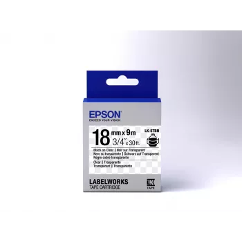 Epson κασέτα ετικετών διαφανής LK-5TBN μαύρο/διαφανές 18mm (9m)