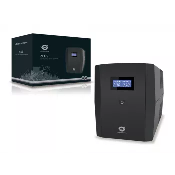 Conceptronic ZEUS 1200VA 720W UPS, υποδοχή IEC + Schuko, Line-Interactive, 1,2 kVA, 720 W, 220 V, 240 V, 220 V