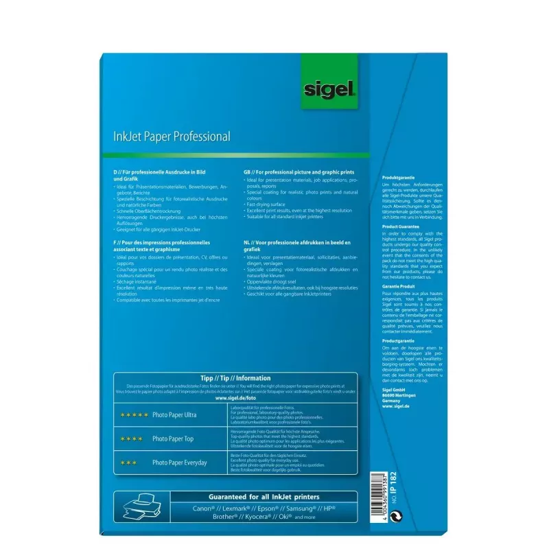 Χαρτί Εκτυπωτή A4 Sigel IP182 Ματ 50 Φύλλα Λευκό