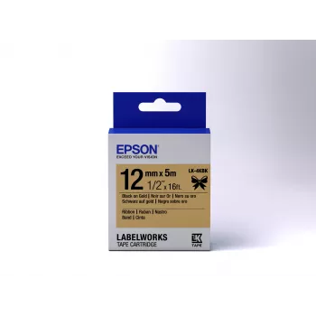 Epson Label Cartridge Satin Ribbon LK-4KBK Μαύρο/Χρυσό 12mm (5m)