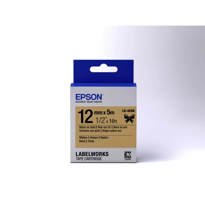Epson Label Cartridge Satin Ribbon LK-4KBK Μαύρο/Χρυσό 12mm (5m)