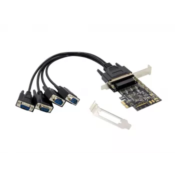 Conceptronic Κάρτα PCIe Σειριακή DB9 RS232 4 Θυρών, PCIe, RS-232, PCIe 2.0, RS-232, Μαύρο, Κίνα
