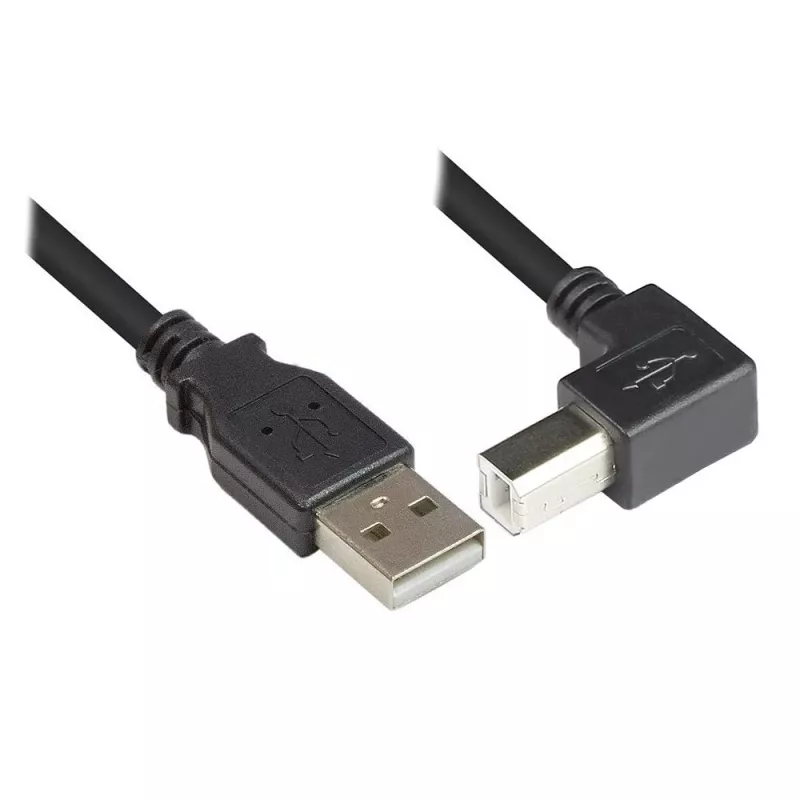 Techly Καλώδιο USB 2.0 A αρσενικό / B αρσενικό γωνιακό 3m ICOC U-AB-30-ANG