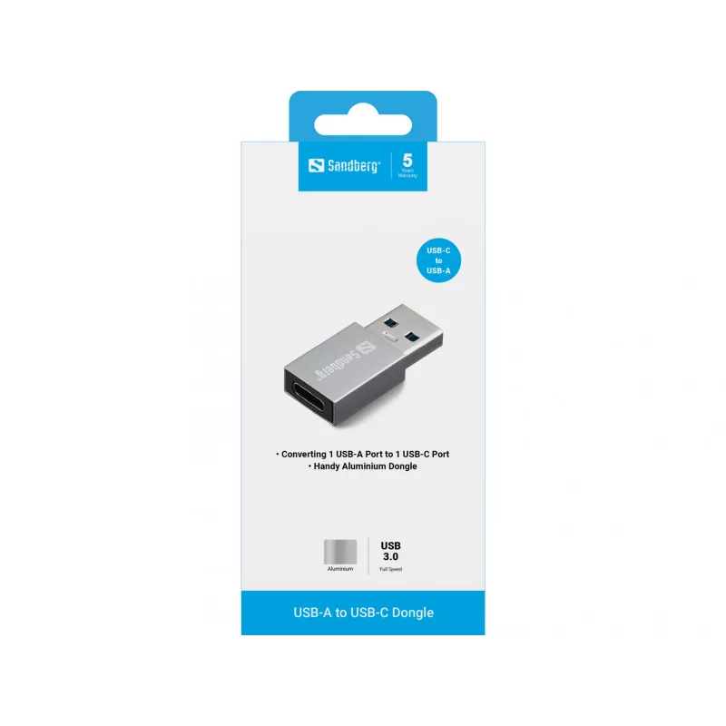 Sandberg USB-A σε USB-C Dongle, USB-A, USB-C, Αλουμίνιο