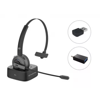 Conceptronic POLONA Ασύρματο headset Bluetooth με σταθμό φόρτισης & αντάπτορα ήχου Bluetooth USB-A