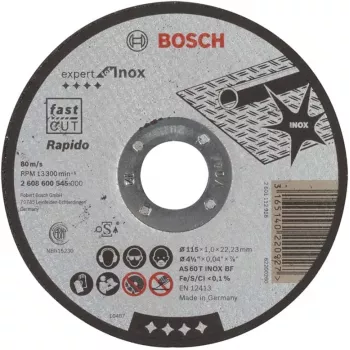 Bosch Expert for INOX Rapido AS 60 T INOX BF ίσιος δίσκος κοπής, 115 mm