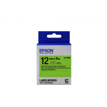 Epson κασέτα ετικετών Fluorescent LK-4GBF μαύρο/πράσινο 12mm (9m)