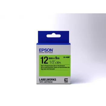 Epson κασέτα ετικετών Fluorescent LK-4GBF μαύρο/πράσινο 12mm (9m)