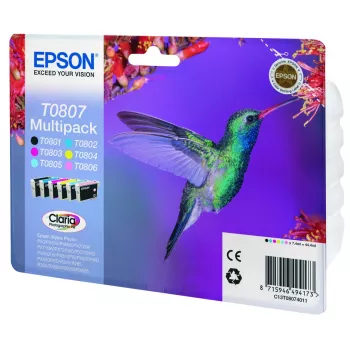 Epson Hummingbird πολυσυσκευασία 6 χρωμάτων T0807 μελάνι Claria Photo