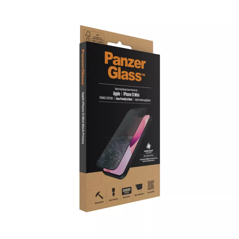 PanzerGlass Privacy Screen Protector Apple iPhone 13 Mini Edge-to-Edge ανθεκτικό σε γρατσουνιές και χτυπήματα