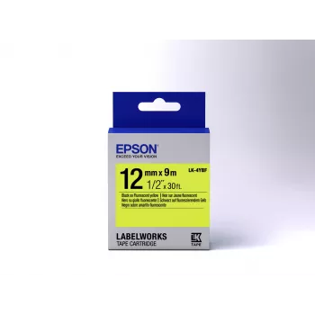 Epson κασέτα ετικετών Fluorescent LK-4YBF μαύρο/κίτρινο 12mm (9m)