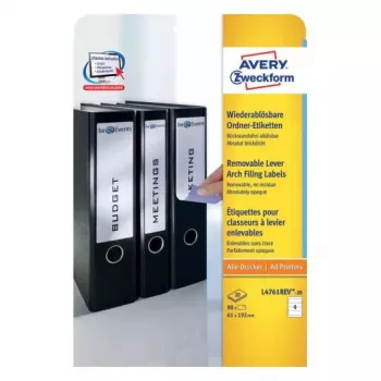 Avery L4761REV-20 αυτοκόλλητη ετικέτα στρογγυλεμένο ορθογώνιο επανατοποθετούμενη λευκή 80 τεμ.