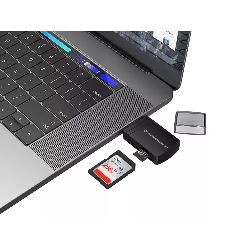 Conceptronic BIAN06B αναγνώστης καρτών SD TF/MicroSD 4.0, UHS-II, USB 3.0, 5 Gbit/s