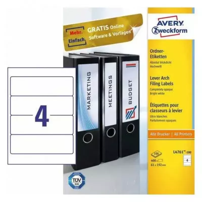 Αυτοκόλλητη ετικέτα Avery L4761-100 Στρογγυλεμένο ορθογώνιο