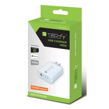 Techly IPW-PD140W-WH φορητός φορτιστής powerbank, smartphone, tablet, universal λευκό AC ταχεία φόρτιση εσωτερικού χώρου