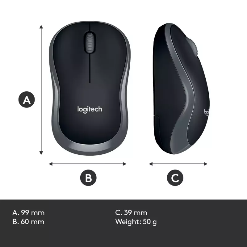 Ποντίκι Logitech M185 Swift Wireless Γκρι