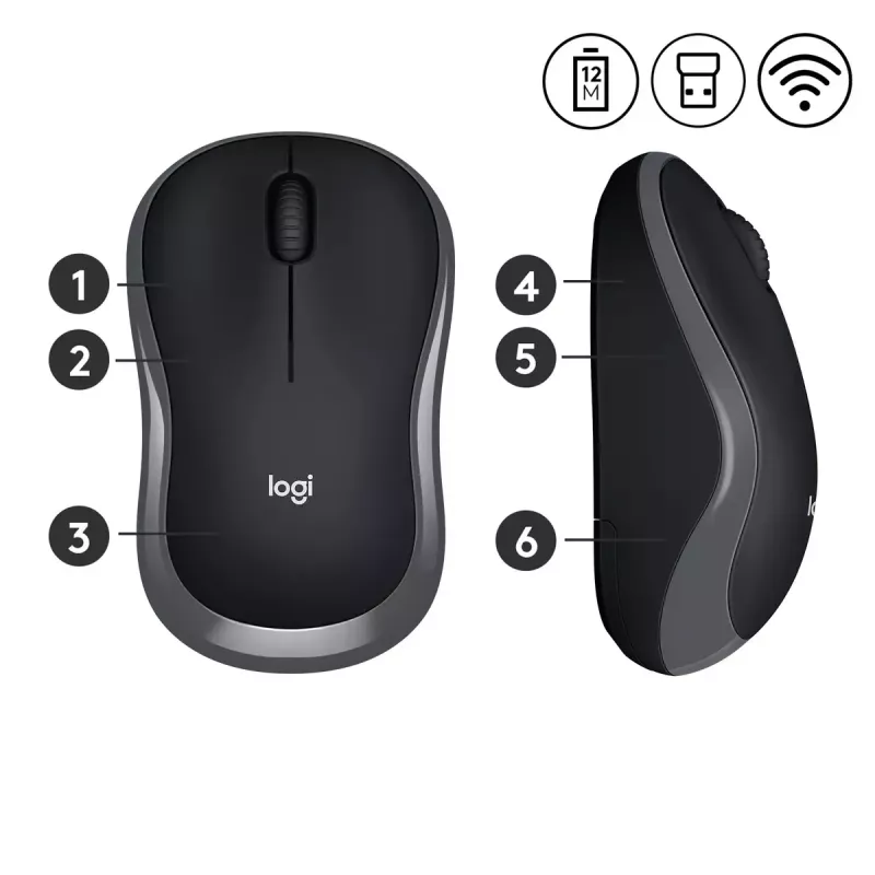 Ποντίκι Logitech M185 Swift Wireless Γκρι