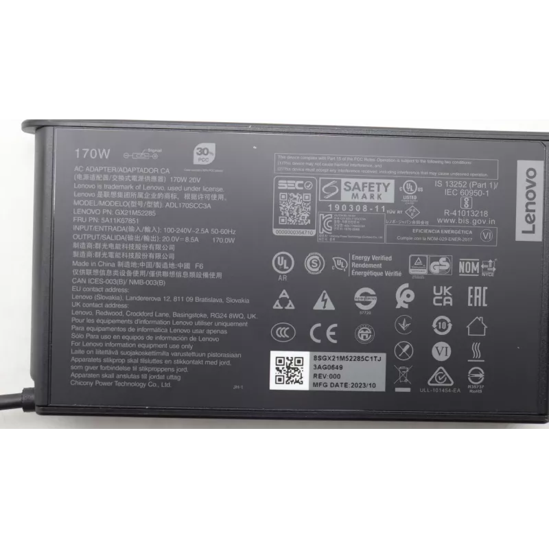 Lenovo 5A11K67851 τροφοδοτικό/μετατροπέας Indoor 170 W μαύρο