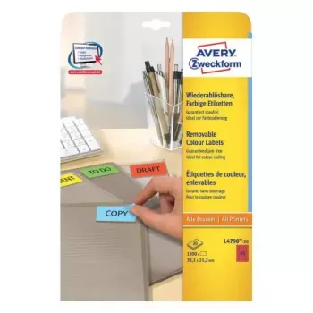 Αυτοκόλλητες ετικέτες Avery L4790-20 Στρογγυλεμένο ορθογώνιο Επανατοποθετούμενες