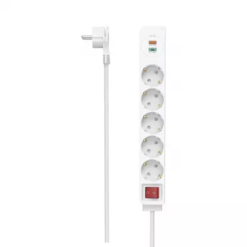 Hama 00223186 επέκταση τροφοδοσίας 1,4 m 5 πρίζες AC Εσωτερικού χώρου Λευκό