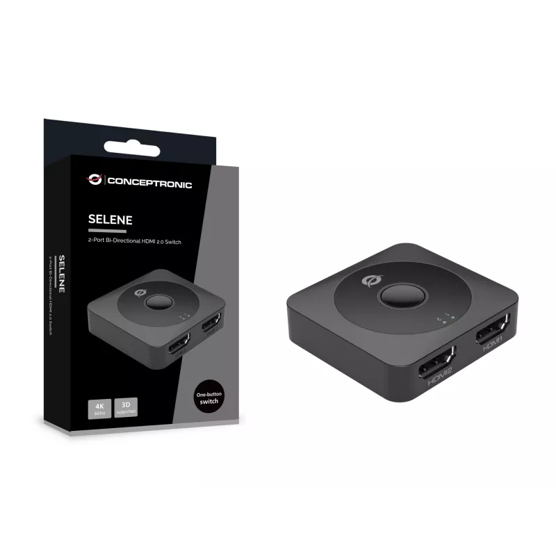 Conceptronic SELENE01B 2-θέσιος αμφίδρομος διακόπτης HDMI 2.0, 4K60Hz