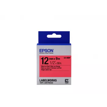 Epson Κασέτα ετικέτας Pastel LK-4RBP Μαύρο/Κόκκινο 12 mm (9 m)