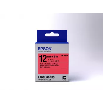 Epson Κασέτα ετικέτας Pastel LK-4RBP Μαύρο/Κόκκινο 12 mm (9 m)