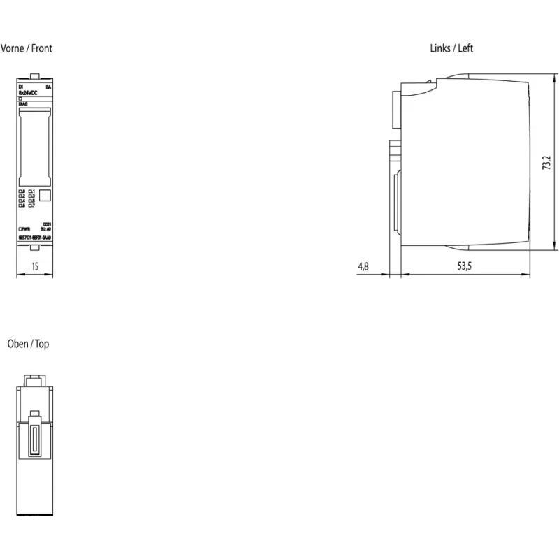 Siemens SIMATIC ET 200SP 6ES7131-6BF01-0AA0 Μονάδα ψηφιακών εισόδων, DI 8x24VDC Basic