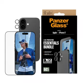 PanzerGlass 2-in-1 Essentials Bundle iPhone 17 ανθεκτικό στις γρατσουνιές ανθεκτικό στους κραδασμούς