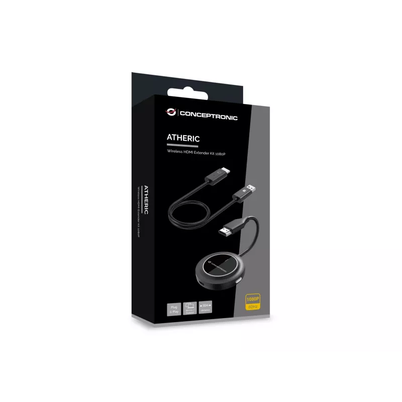Ασύρματο κιτ επέκτασης HDMI CONCEPTRONIC ATHERIC02B – Dongle, HDMI/USB, 1080p (1920x1080), τροφοδοσία USB