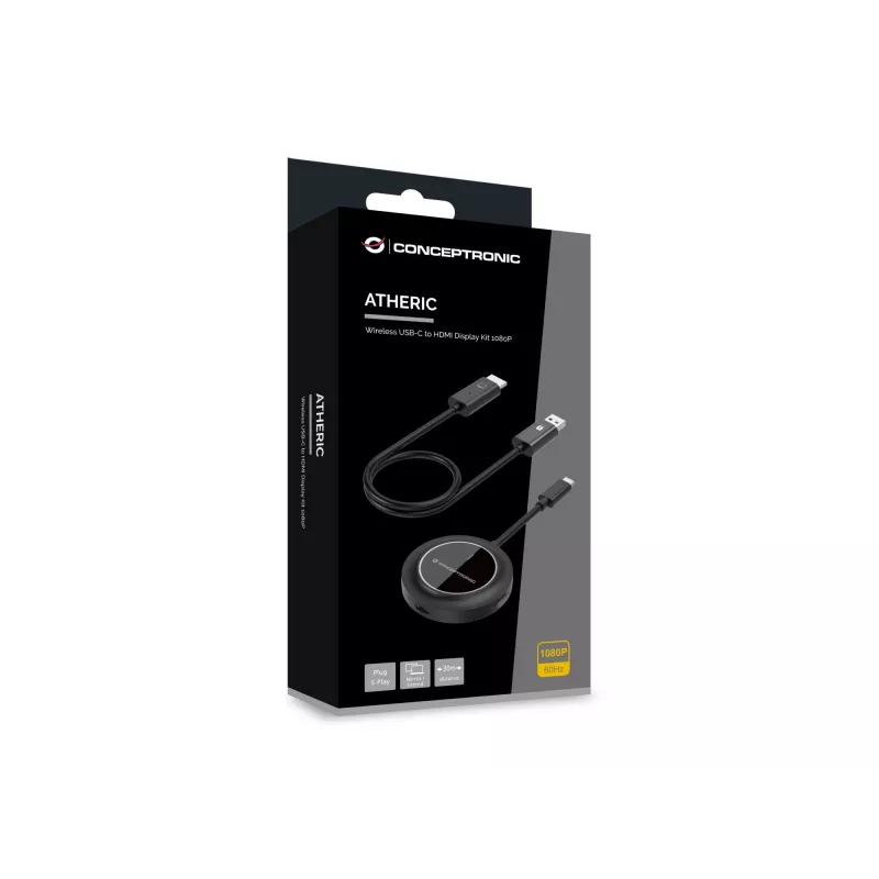 Conceptronic ATHERIC01B Ασύρματο κιτ οθόνης USB-C σε HDMI 1080P