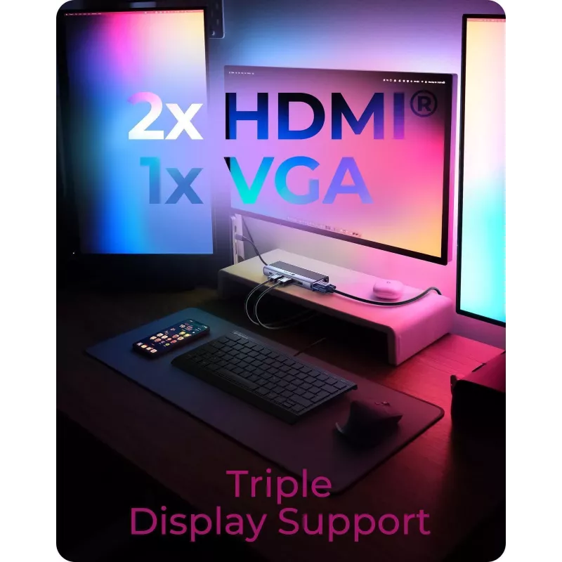 ICY BOX IB-DK4062-CPD Ενσύρματο USB 3.2 Gen 1 (3.1 Gen 1) Type-C Ανθρακί