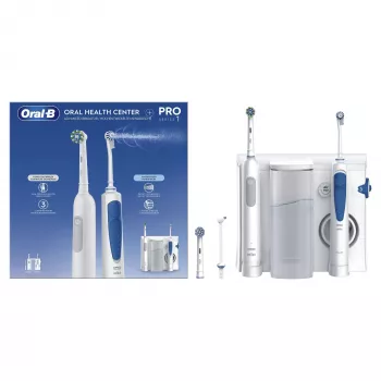 Oral-B Idropulsore Health Center Ενήλικες περιστρεφόμενη-παλινδρομική οδοντόβουρτσα Μπλε, Λευκό