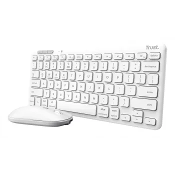 Σετ πληκτρολογίου-ποντικιού TRUST Lyra Mini Wireless QWERTZ (RF + Bluetooth) Λευκό, γερμανικό layout