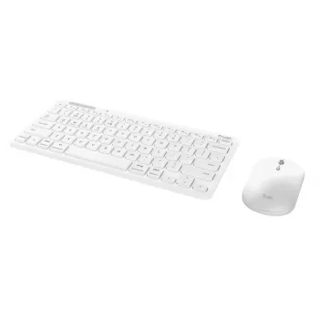 Σετ πληκτρολογίου-ποντικιού TRUST Lyra Mini Wireless QWERTZ (RF + Bluetooth) Λευκό, γερμανικό layout