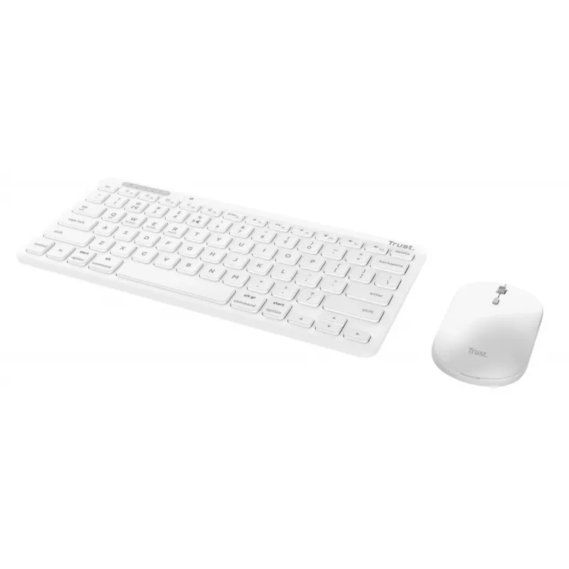 Σετ πληκτρολογίου-ποντικιού TRUST Lyra Mini Wireless QWERTZ (RF + Bluetooth) Λευκό, γερμανικό layout
