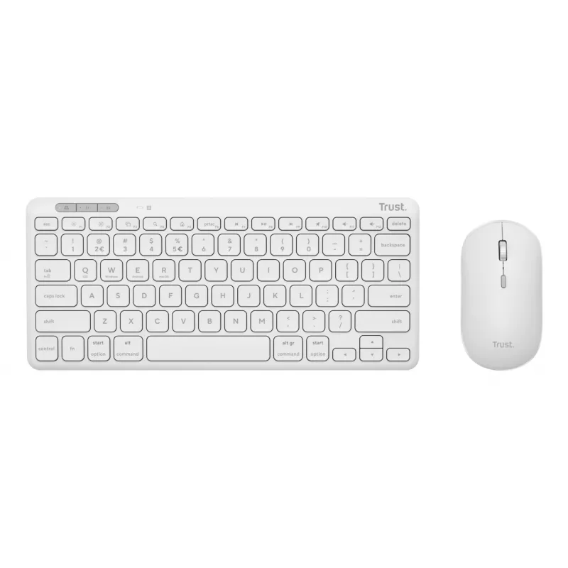 Σετ πληκτρολογίου-ποντικιού TRUST Lyra Mini Wireless QWERTZ (RF + Bluetooth) Λευκό, γερμανικό layout