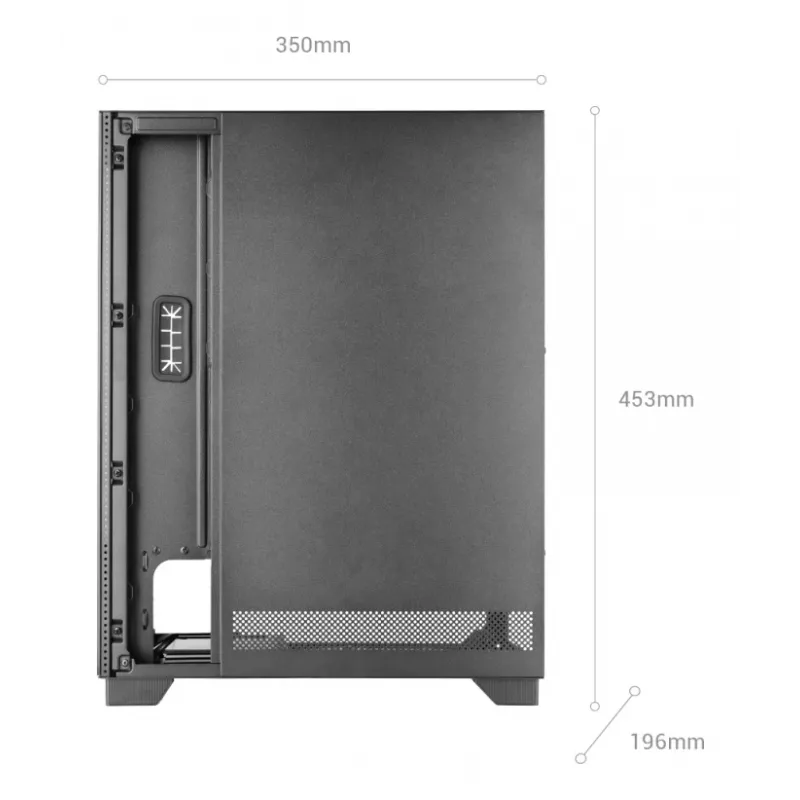 Κουτί PC TACENS MARS MC-PULSAR LCD ATX Midi Tower, tempered glass, Front-LCD, USB-C, υποστηρίζει GPU 33,2 cm
